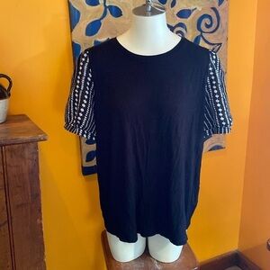 Black Tee With Puffy Sleeves